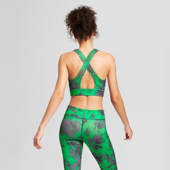 JoyLab V-neck Island Print Sports Bra - Picture 2 of 3